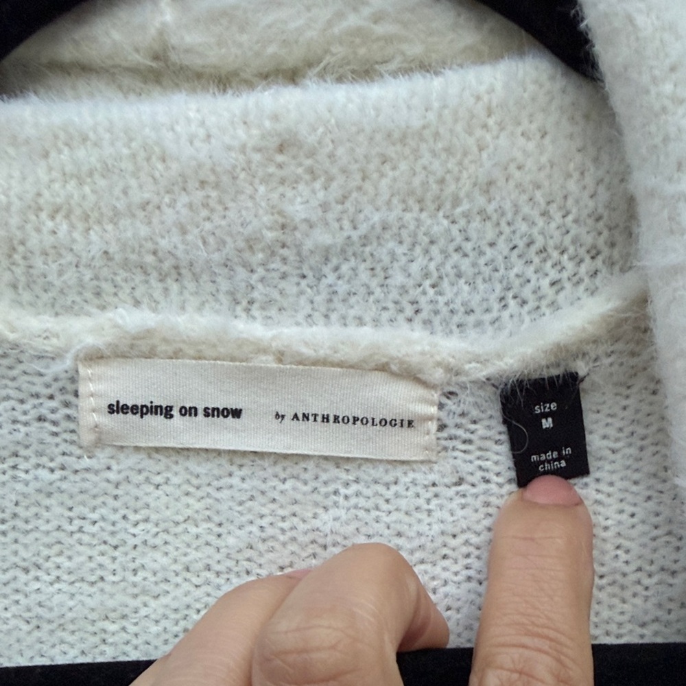 Anthropologie Thornton Longline Cardigan Sleeping on Snow, Wool Blend Size: M - Picture 4 of 9